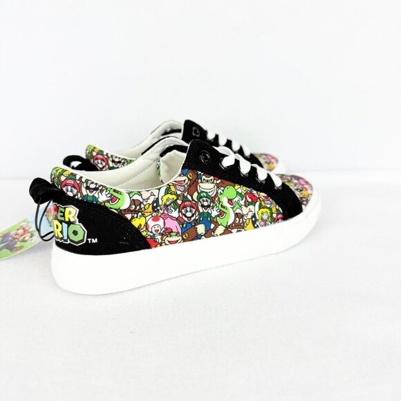 Ground Up Boys Super Mario Nintendo Low Top Lace Up Canvas Black Shoes Sz 3 NWOB - Picture 8 of 11
